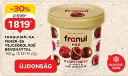Auchan Franui Málna Fehér- és Tejcsokoládé Bevonattal ajánlat