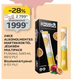 Auchan 24ICE Alkoholmentes Martini Koktél Jégkrém Multipack ajánlat