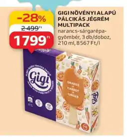 Auchan GIGI NÖVÉNYI ALAPÚ PÁLCIKÁS JÉGRÉM MULTIPACK ajánlat