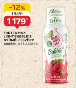 Auchan FRUTTA MAX LIGHT BUBBLE12 GYÜMÖLCSSZÖRP ajánlat