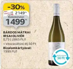 Auchan BÁRDOS MÁTRAI IRSAI OLIVÉR ajánlat