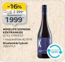 Auchan WINELIFE SOPRONI KÉKFRANKOS ajánlat