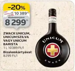 Auchan Zwack Unicum, Unicum Szilva vagy Unicum Barista ajánlat