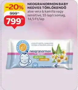 Auchan NEOGRANORMON BABY NEDVES TÖRLŐKENDŐ ajánlat