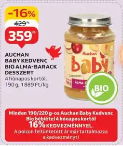 Auchan Auchan Baby Kedvenc Bio Alma-Barack Desszert ajánlat