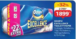 Auchan Ooops! Excellence Toalettpapír ajánlat