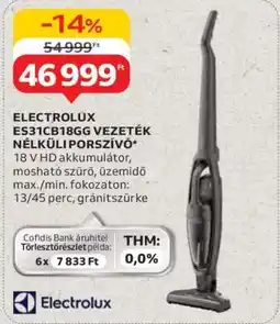 Auchan ELECTROLUX ES31CB18GG VEZETÉK NÉLKÜLI PORSZÍVÓ ajánlat
