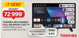 Auchan TOSHIBA 40LV2463DG FULL HD SMART LED TV ajánlat