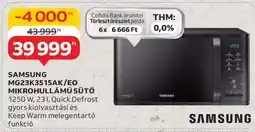 Auchan Samsung MG23K3515AK/EO Mikrohullámú Sütő ajánlat