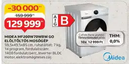 Auchan MIDEA MF200W70WBW GO ELŐLTÖLTŐS MOSÓGÉP ajánlat