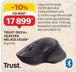Auchan TRUST OOZA+ VEZETÉK NÉLKÜLI EGÉR ajánlat