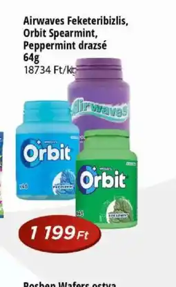 Real Airwaves Feketeribizlis, Orbit Spearmint, Peppermint drazsé ajánlat