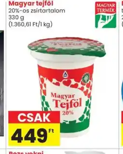 Spar Market Magyar tejföl 20%-os zsírtartalom ajánlat