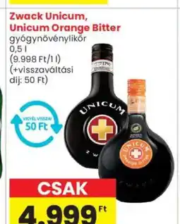 Spar Market Zwack Unicum, Unicum Orange Bitter ajánlat