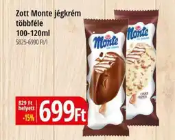 Real Zott Monte jégkrém többféle ajánlat