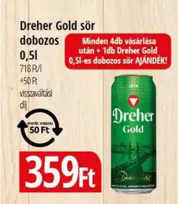 Real Dreher Gold sör dobozos ajánlat