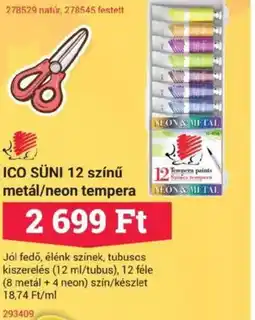 Office Depot ICO SÜNI 12 színű metál/neon tempera ajánlat