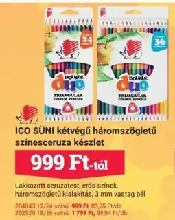 Office Depot ICO SÜNI kétvégű háromszögletű színesceruza ajánlat
