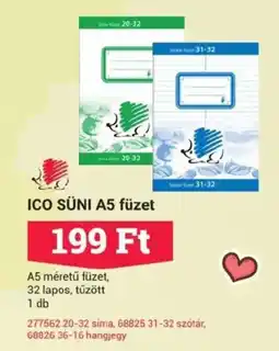 Office Depot ICO SÜNI A5 füzet ajánlat
