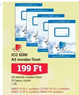 Office Depot ICO SÜNI A5 vonalas füzet ajánlat
