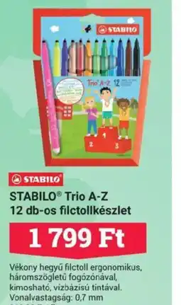 Office Depot STABILOⓇ Trio A-Z 12 db-os filctollkészlet ajánlat