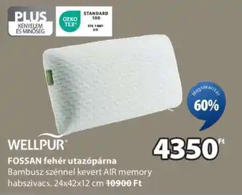 JYSK WELLPUR FOSSAN fehér utazópárna ajánlat