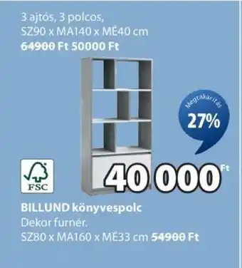 JYSK BILLUND KÖNYVESPOLC ajánlat
