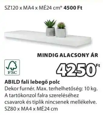 JYSK ABILDF fali lebegő polc ajánlat