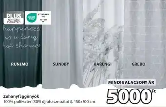JYSK ZUHANYFÜGGÖNYÖK ajánlat