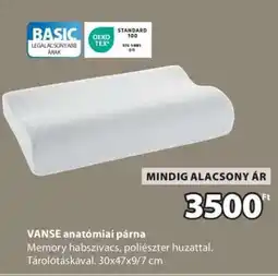 JYSK VANSE anatómiai párna ajánlat