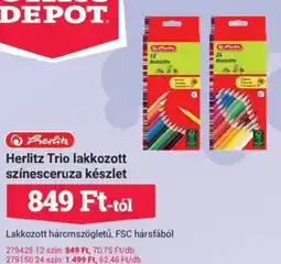 Office Depot Herlitz Trio lakkozott színesceruza készlet ajánlat