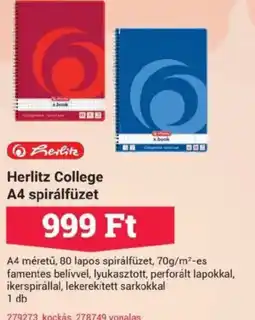 Office Depot Herlitz College A4 spirálfüzet ajánlat