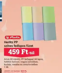 Office Depot Herlitz PP színes fedlapos füzet ajánlat