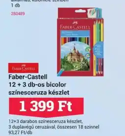 Office Depot Faber-Castell 12 + 3 db-os bicolor színesceruza ajánlat