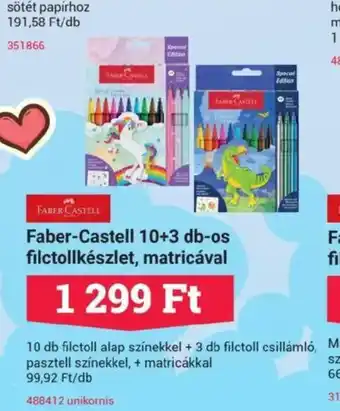 Office Depot Faber-Castell 10+3 db-os filctollkészlet, matricával ajánlat