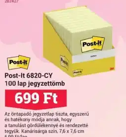Office Depot Post-It 6820-CY 100 lap jegyzettömb ajánlat