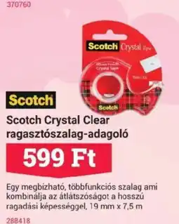Office Depot Scotch Crystal Clear ragasztószalag-adagoló ajánlat
