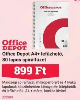 Office Depot Office Depot A4+ lefűzhető, 80 lapos spirálfüzet ajánlat