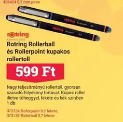 Office Depot Rotring Rollerball és Rollerpoint kupakos ajánlat