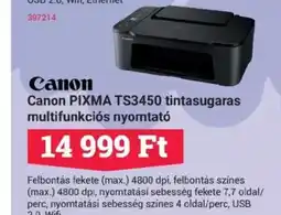 Office Depot Canon PIXMA TS3450 tintasugaras multifunkciós ajánlat