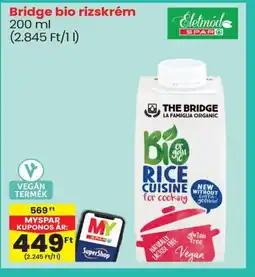 Spar Bridge bio rizskrém ajánlat