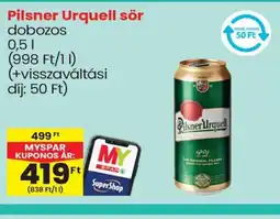 Spar Pilsner Urquell sör ajánlat
