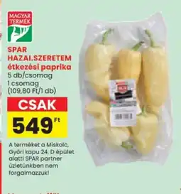 Spar Spar Hazai Szeretem étkezési paprika ajánlat