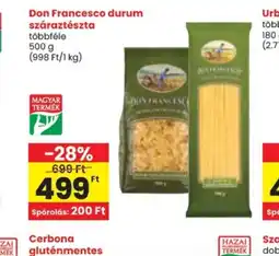 Spar Don Francesco durum száraztészta ajánlat