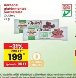 Spar Cerbona gluténmentes müzliszelet ajánlat