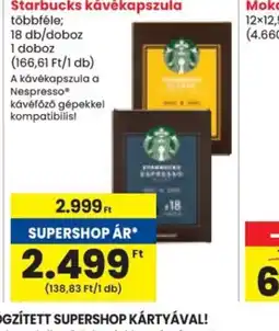 Spar Starbucks kávékapszula ajánlat
