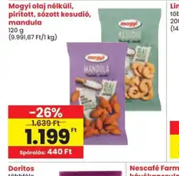 Spar Mogyi olaj nélküli, pirított, szott kesudi, mandula ajánlat