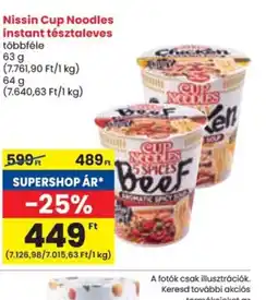 Spar Nissin Cup Noodles instant tésztaleves ajánlat