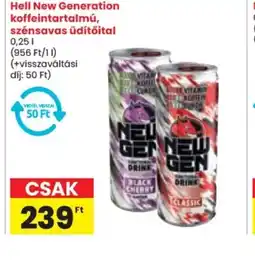 Spar Hell New Generation koffeintartalmú, szénsavas üdítőital ajánlat