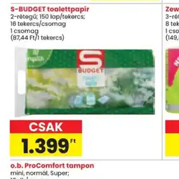 Spar S-Budget toalettpapír ajánlat